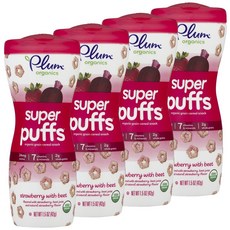 Plum organics 星星穀物餅乾, 4入, 草莓甜菜口味