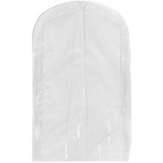 honey can do 西裝袋 服裝套 滌綸和透明乙烯基 白色, 1個, 1個裝