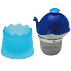 HIC 鯨魚漂浮茶浸泡器和滴水器, 1個, 藍色,天藍色
