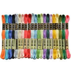 十字繡線組 毛線套組 顏色隨機 DIY手工 6股刺繡線, 多色, 1個