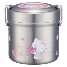 Skater超輕量真空不鏽鋼便當盒, 1個, 600ml, 凱蒂花環