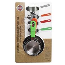 Norpro 不鏽鋼矽膠握柄量杯4件組, 不鏽鋼, 1個