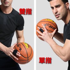 MACMUS 專業運動護指 籃球排球手指護套 雙黏式可調節 透氣舒適, 黑色