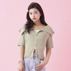 LOVETOXIC女款大領口拉鍊針織開襟衫含內搭