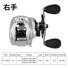 小烏龜 FC捲線器 水滴輪 5公斤煞車 防炸線 路亞輪 漁輪, FC捲線器(右手)