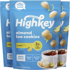 highkey 無麩質杏仁餅乾 檸檬口味, 63.8g, 3包