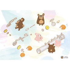 大鴻音樂圖書 弗迪明信片(長笛笛尾) 可愛動物主題明信片，傳遞溫暖祝福與美好心意, 詳見包裝