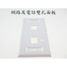 雙孔通用資訊面板 完整包裝 附螺絲防塵蓋 網路電話雙用 資訊插座面板, 詳見包裝, 白色, 1個