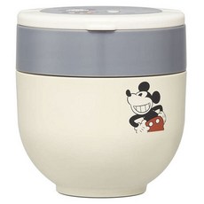 Skater 米奇老鼠摺疊式手把保溫保冷食物罐 LDNO6AG, 1個, 540ml, 象牙色+灰色