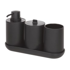 iDESIGN 凱德衛浴配件浴室分配器 4 件套, 1個, 黑色的