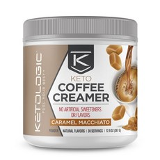Ketology Keto 咖啡奶精粉焦糖瑪奇朵無麩質, 1個, 367克