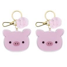 Skater 壓克力鑰匙圈, 2個, 蓬蓬的豬
