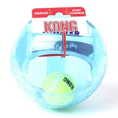 KONG 狗發聲玩具球 M號, 1個, 藍色