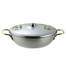 YOSHIKAWA 吉川 雪月亭涮涮鍋, 1個, 銀, 25cm