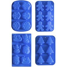 Ihomecooker聖誕樹雪花雪人聖誕老人烘焙模具 4種組, 1個, 藍色