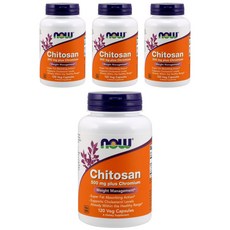 NOW Foods 幾丁聚醣&鉻素食膠囊, 120顆, 4罐