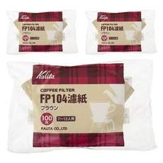 KALITA CLOTHING 咖啡濾紙 FP104 7~12人用 100入, 3個