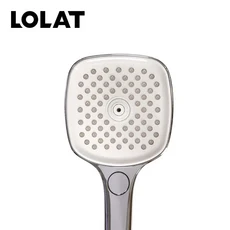 LOLAT 方形三段式按摩蓮蓬頭(大面板)-HS340CP, 鉻色, 1套裝