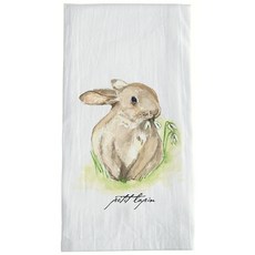 Sullivans Flower彩色毛巾兔子廚房抹布, 1個, 白色
