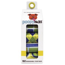 Metropows Poopy Pack 狗排便袋, 160入, 1個, 黃色的