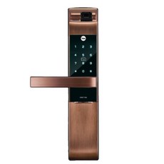 Yale 耶魯 YDM7116A 指紋電子鎖 四合一開鎖 把手款 A系列 原廠保固 免費安裝, 玫瑰金色, 上門安裝