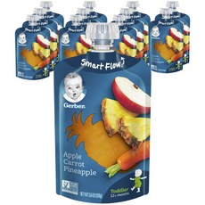 Gerber 嘉寶 孩童袋裝蔬果補充流質飲 99g, 蘋果紅蘿蔔鳳梨口味, 12包