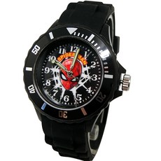 Marvel-漫威 酷黑 Spider-Man 蜘蛛人運動彩帶手錶 中款 兒童運動手錶