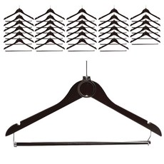 honey can do Honey Can Do木質飯店衣架 with拉桿式衣架, 24入, 櫻桃