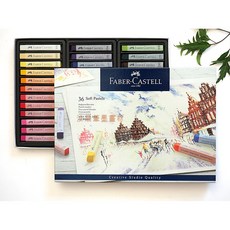 FABER CASTELL 輝柏嘉創意工坊軟性粉彩條長型藍盒裝 (24色/36色/48色) 粉蠟筆, 36色, 1箱