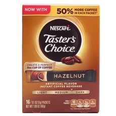 Taster's Choice 榛果風味即溶中深焙咖啡隨身包, 3g, 16條, 1盒