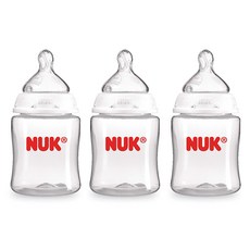 NUK 寬口徑奶瓶 150ml 3入, 透明, Slow階段(0個月以上)