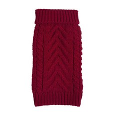 fabdog 超級厚實針織高領寵物毛衣, 紅色, 1個