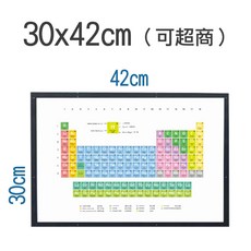 WTB 元素週期表掛畫, 1個, 黑木框 元素周期表
