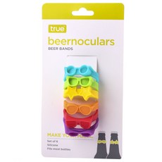 true Beernocula 瓶頸標記套組 6 件飲料魅力, 6件, 混色