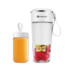 mimax 便攜式果汁機，無線榨汁杯，隨行杯，USB充電，一鍵啟動，輕鬆鮮榨, 白色, mimaxjuice