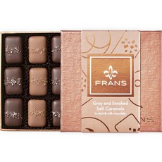 FranS 黑巧克力和牛奶巧克力中的灰色和煙燻鹹焦糖, 1個, 102.1g