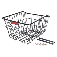 堅固鋼管自行車後籃, 1個, 黑色