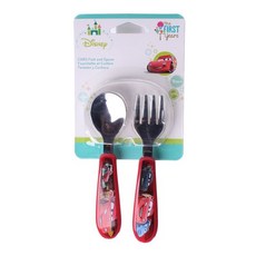 the FIRST years 汽車總動員造型湯匙叉子組 孩童用(9個月以上), 1組, 紅色