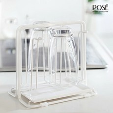 日本Asvel spose白色水杯架，廚房收納瀝水杯架，簡約風格杯子收納架, 1個, 白色