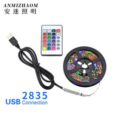 LED 2835 燈帶套裝 5V USB 柔性軟燈帶 電視背景燈 rgb 跑馬燈條, 0.5米 直播下單