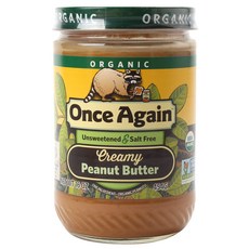 Once Again 無糖無鹽綿密花生醬, 1罐, 454g
