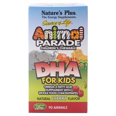 Natures Plus Animal Parade DHA錠 櫻桃口味, 1瓶, 90顆