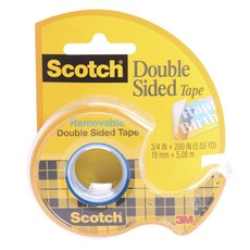 3M Scotch 透明雙面膠帶 19mm*5.08m, 1組