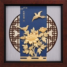 金箔畫 純金 素雅牡丹畫 (花開富貴) 30x30cm - 吉祥富貴居家裝飾, 詳見包裝