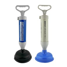 真空吸盤式馬桶疏通器 (附兩種更換頭 / 台灣製造), 藍色系