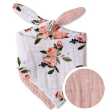 Little Unicorn 純棉雙面三角圍兜 柔軟親膚 花卉圖案 寶寶圍兜, 單色, 1個