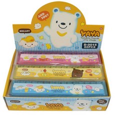 YAYA卡通直尺15cm D-0015 塑膠尺 事務尺 學生尺 學生文具獎品, 一支入, 粉紅色、黃色、藍色, 1個