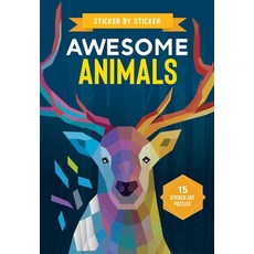 (英文圖書) Sticker by Sticker: Awesome Animals 平裝版, Thunder Bay Press, 英文