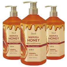 KUMANO 熊野油脂 DEVE 麥蘆卡蜂蜜保濕化妝水, 3瓶, 500ml