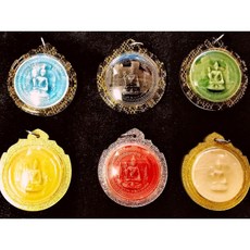 龍婆龍耐 窯燒澤度金小模 佛曆2550年 多色可選 護身符, 綠色窯燒版澤度金+黑金防水殼